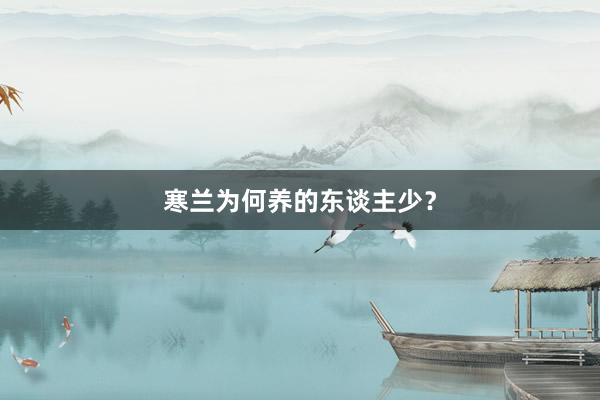 寒兰为何养的东谈主少？